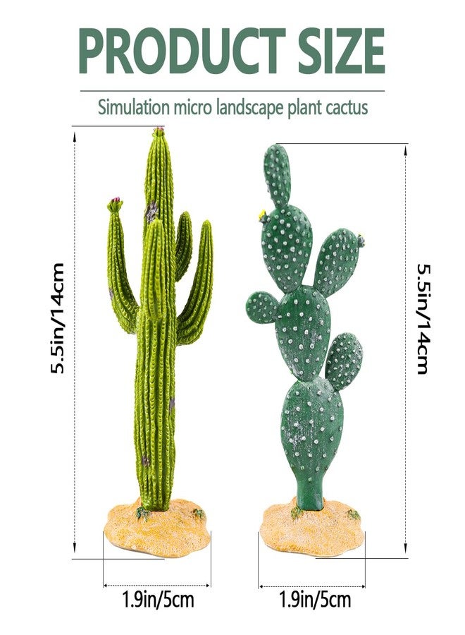 YOLUFER 2Pcs Reptile Cactus Plants Terrarium Decoration Faux Reptile Terrarium Cactus Plant Landscape Decoration for Turtle Lizard - Image 2
